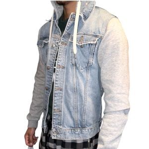 H&M Hooded Denim Jacket Size Small